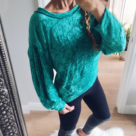 Free People Crushed Velvet Sweater - Picture 6 of 8